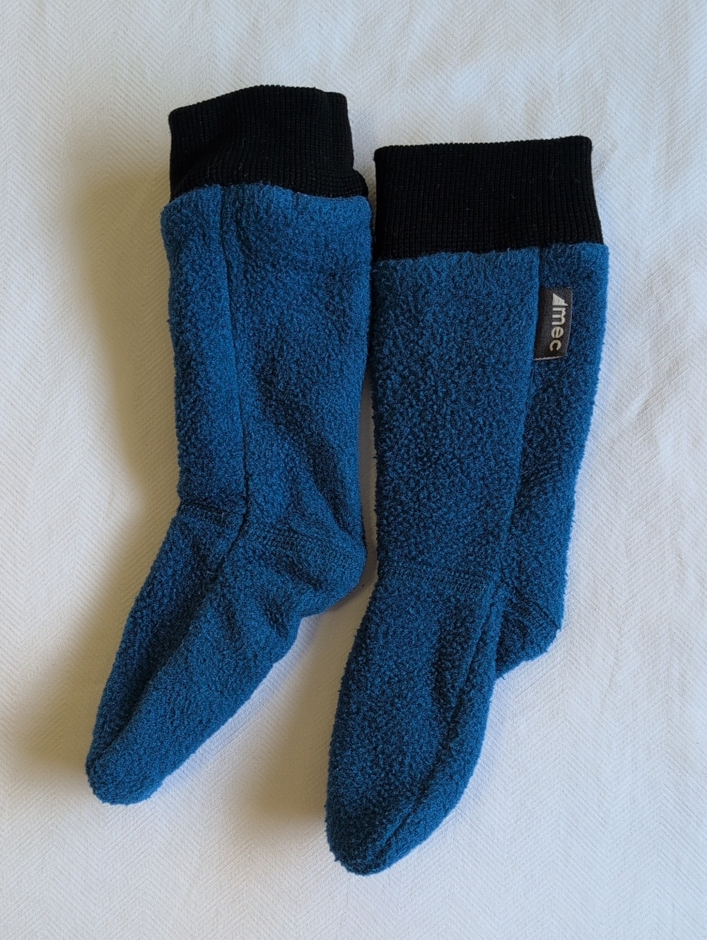 MEC CANADA | Infant Polartec Fleece Winter Base Layer Boot Socks Blue | XS 6-12M